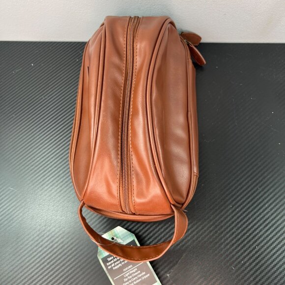 Penguin By Munsingwear Mens Leather Travel Kit Bag W/ Zip Closure & Carry Handle - Picture 5 of 13